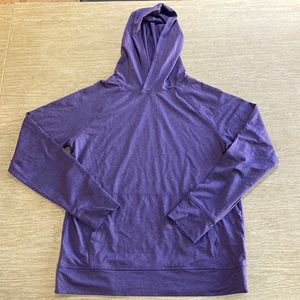Soft purple hoodie made of lightweight material. Girl’s size L (12/14).